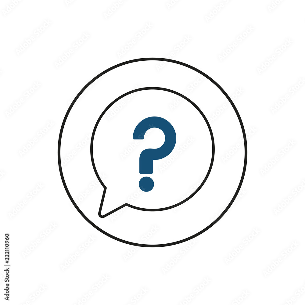 Question mark sign in a speech bubble icon vector Question mark sign in a speech bubble icon vector