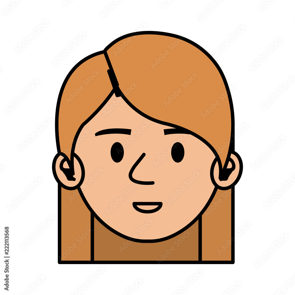 Fototapeta premium beautiful and young woman head character
