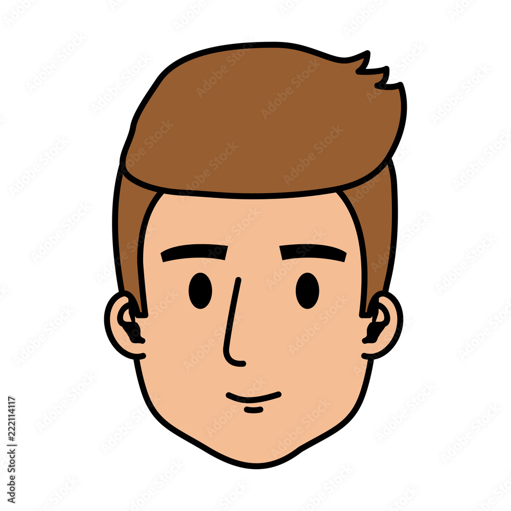 young man head character young man head character