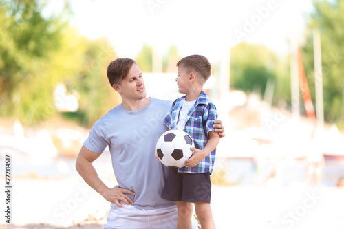 Little boy and his dad with...