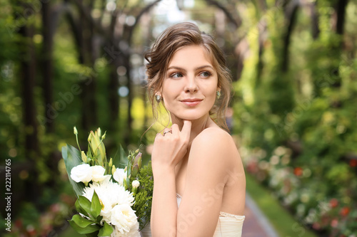 Beautiful young bride with ...