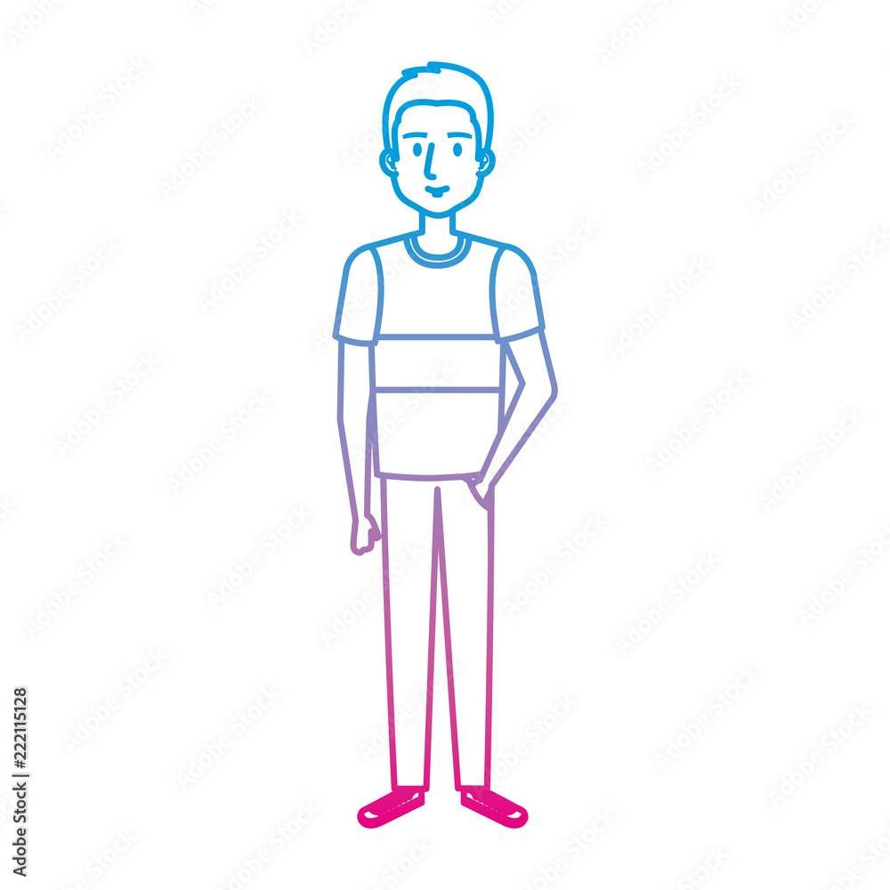 young and casual man character young and casual man character