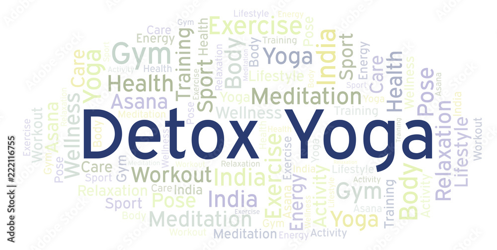 Detox Yoga word cloud.