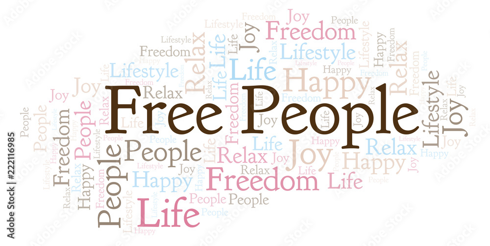 Fototapeta premium Free People word cloud.