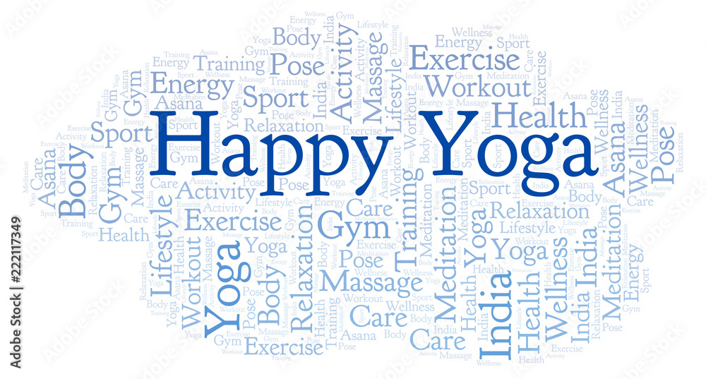 Fototapeta premium Happy Yoga word cloud.