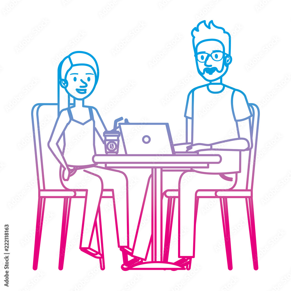 young woman at desk with laptop and companions young woman at desk with laptop and companions
