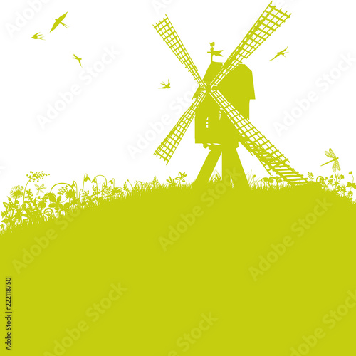 Alte Windmühle auf einem Hügel