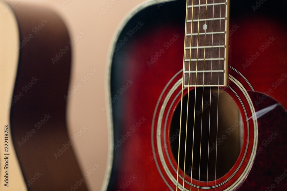 Sound Hole of a Guitar - Close Up Sound Hole of a Guitar - Close Up