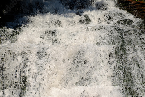 splashing water from a waterfall