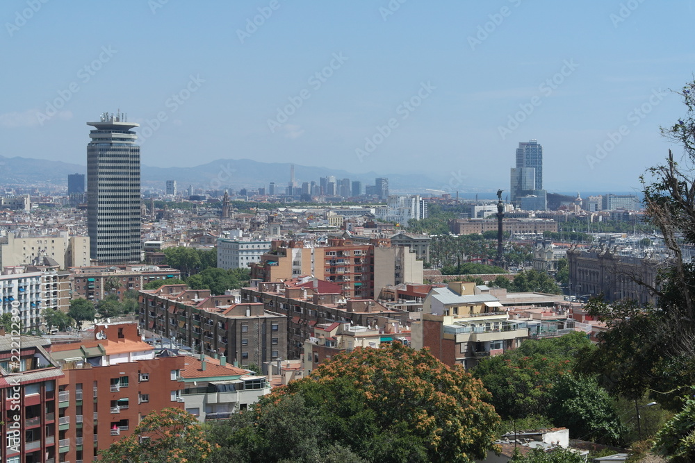View on Barcelona from Montjuic mountain