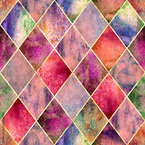 Argyle geometric watercolor...