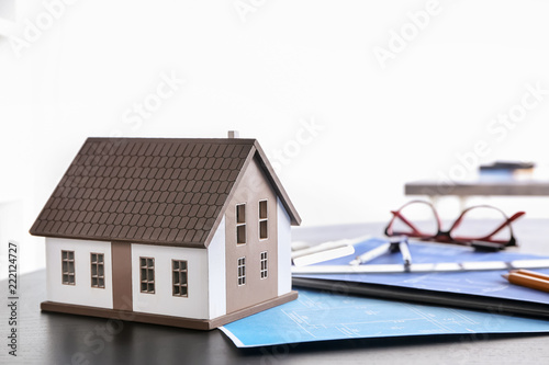 House model with drawings o...