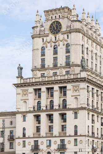 Detailed view of The Gates Of Minsk. Soviet Heritage. Famous Landmark. Station Square. Minsk. Belarus. photo