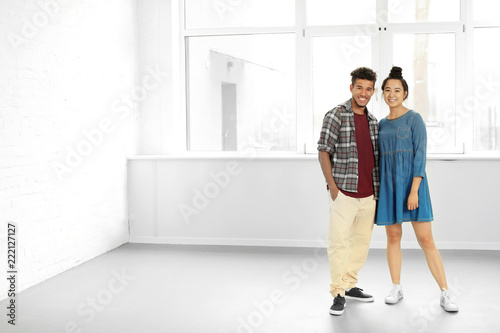Happy interracial couple in...