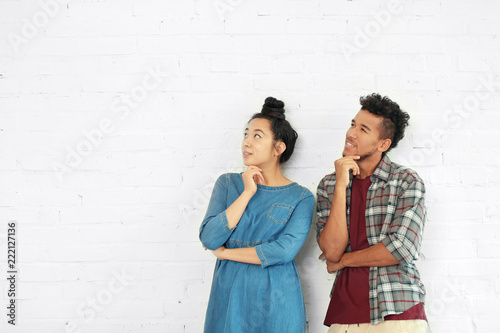 Happy interracial couple in...