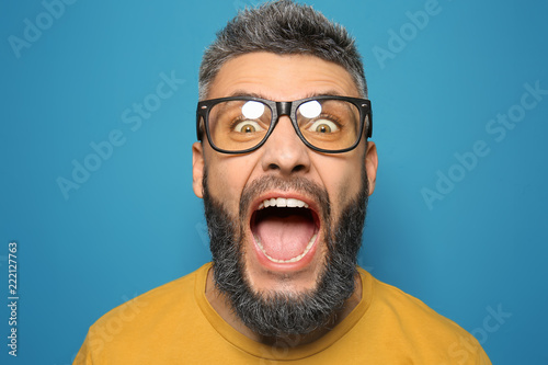 Portrait of screaming man w...