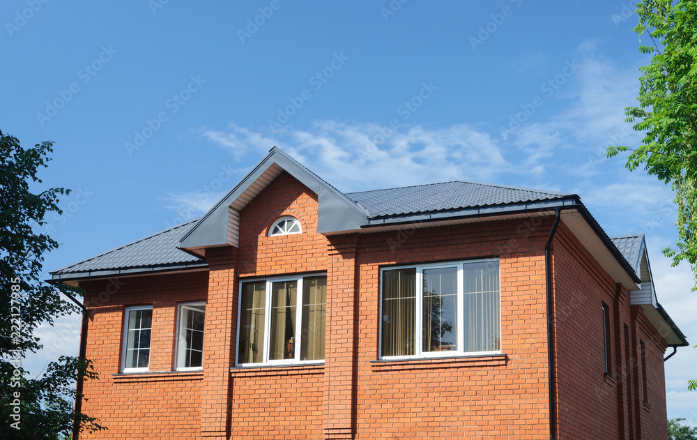New two-storeyed red brick house