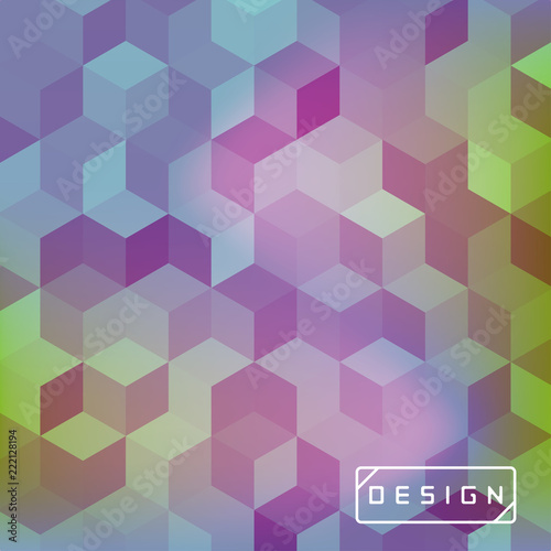 Vector bright geometric background. Design illustration with cuboid shape elements for banners, posters, ads, wallpapers and covers.