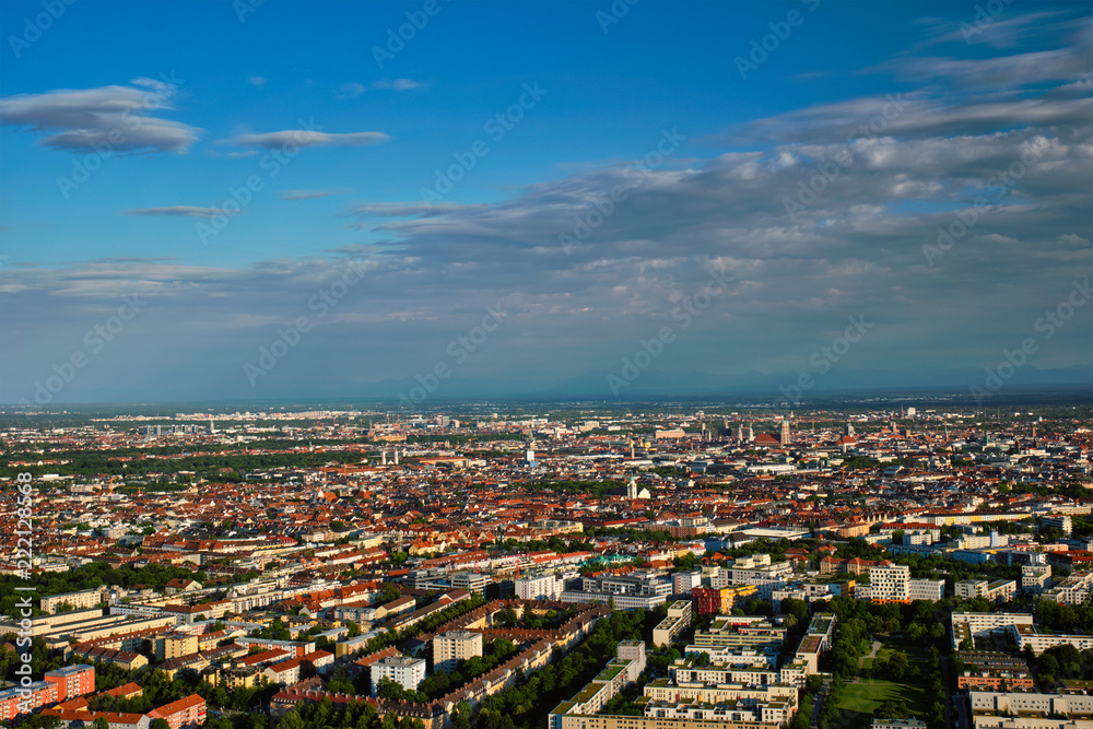 Aerial view of Munich. Munich, Bavaria, Germany