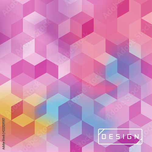 Vector bright geometric background. Design illustration with cuboid shape elements for banners, posters, ads, wallpapers and covers.