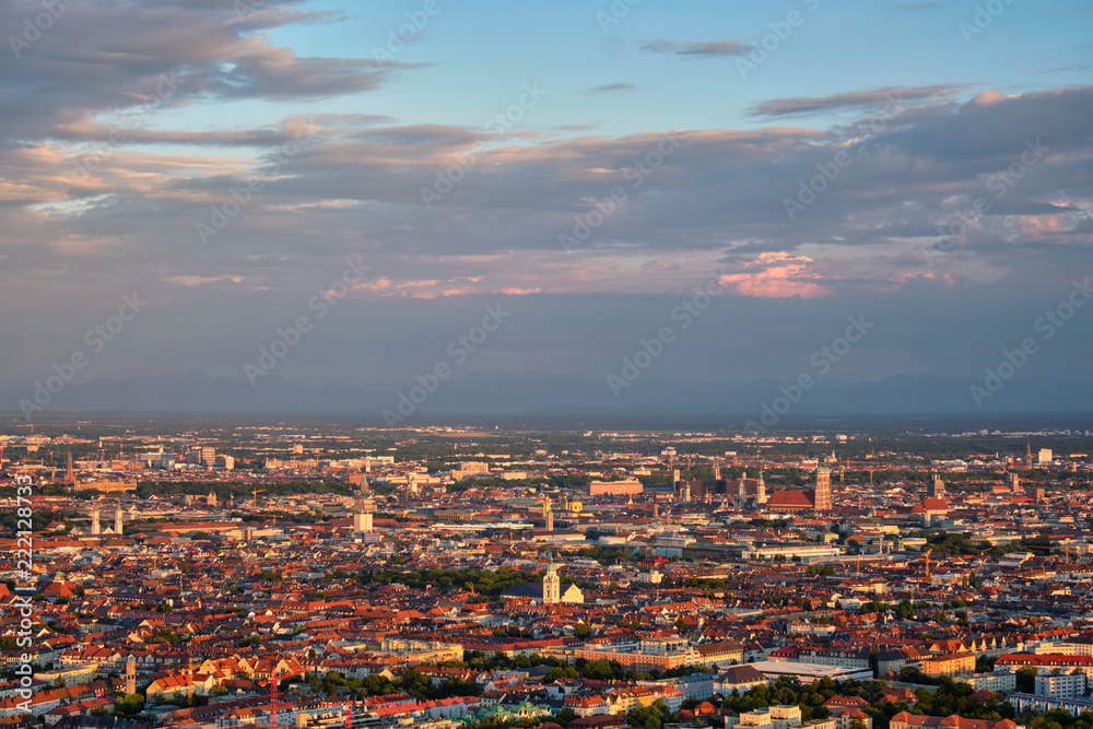 Obraz premium Aerial view of Munich. Munich, Bavaria, Germany