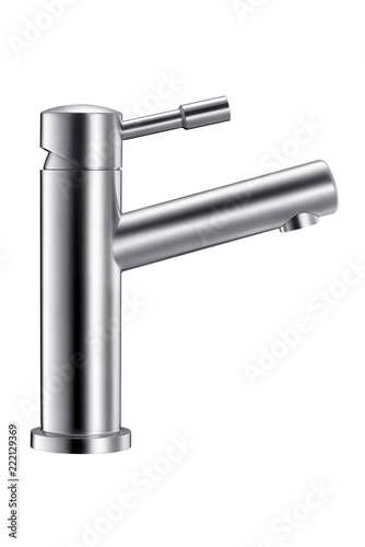 Lead-free stainless steel faucet still life photography white background