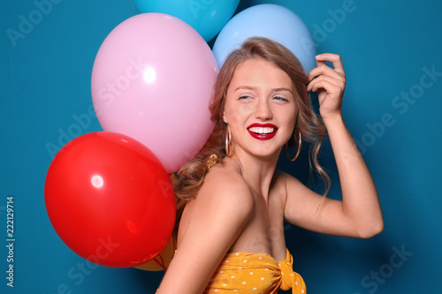 Beautiful young woman with ...