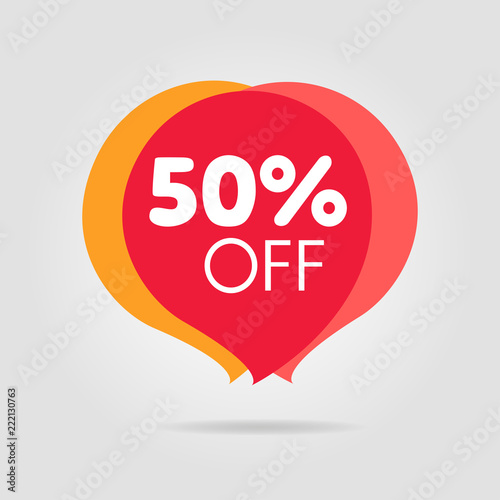 Discount offer red price sticker, symbol for advertising campaign in retail