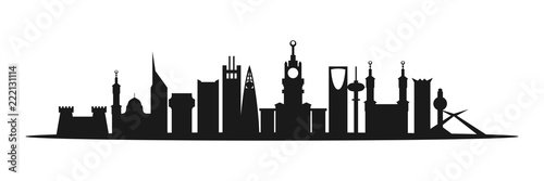 Saudi Arabia Flag and Coat of Arms with Arabic text. Translation: Kingdom of Saudi Arabia; Saudi National Day. 88. 23rd September. Vector Illustration. Eps 10.