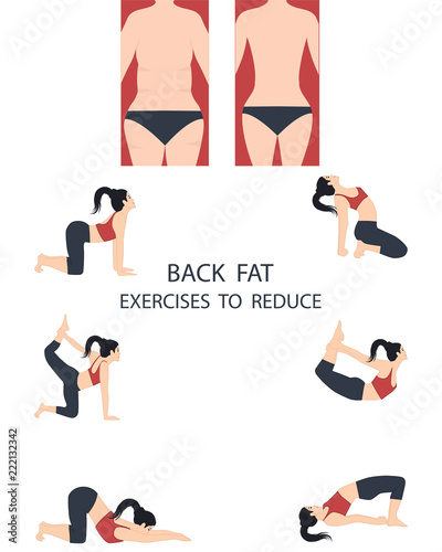 A set of exercises for weight loss, with samples of the figure before and after classes - vector