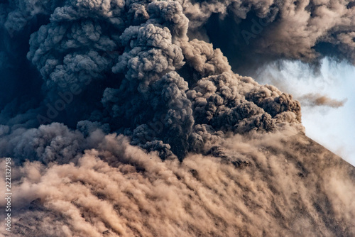 Closeup eruption of Anak Krakatau, Indonesia, august 2018