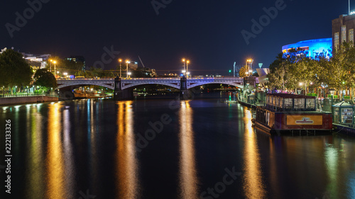 Bridge in city at night, cityscape