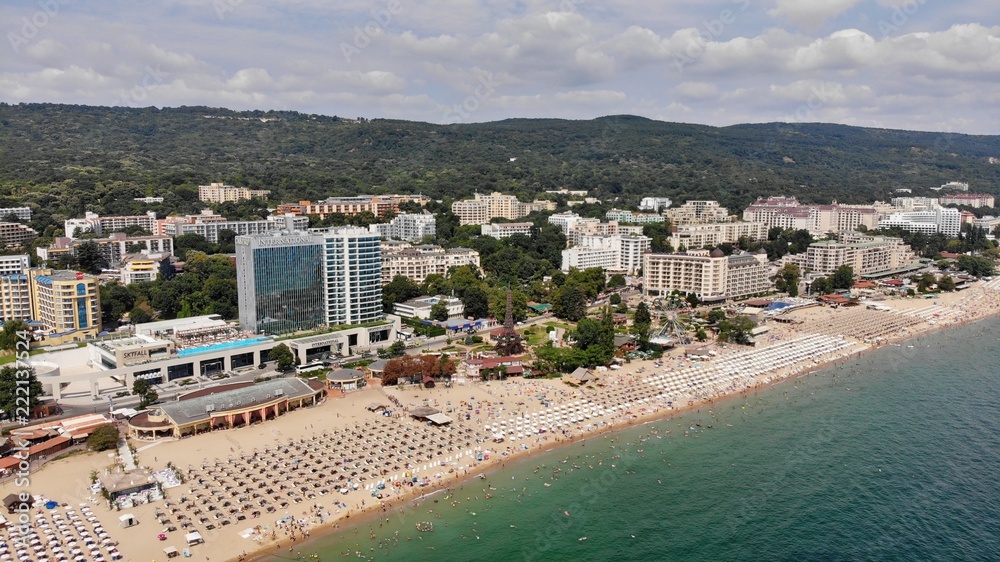 Golden Sands Bulgaria aerial view panorama