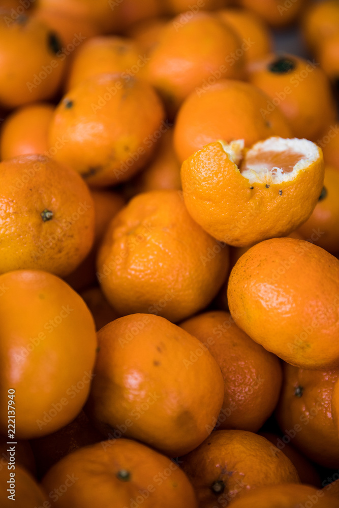 Oranges in a stand of Bastille street market in Paris, France Oranges in a stand of Bastille street market in Paris, France