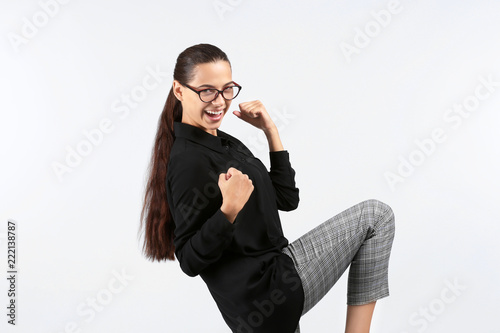 Happy successful young woma...