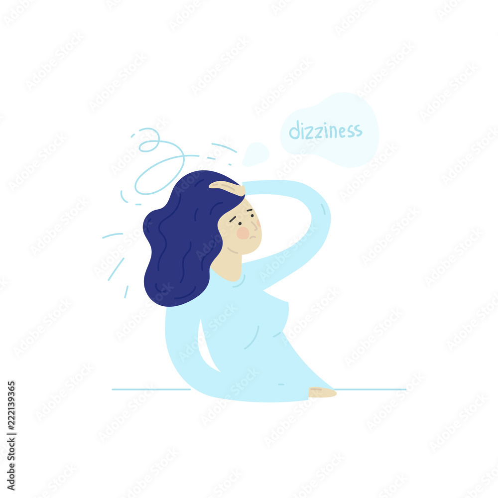 Dizzy person Vector hand drawn illustration