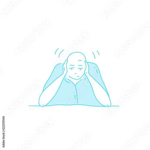 Dizzy person Vector hand drawn illustration