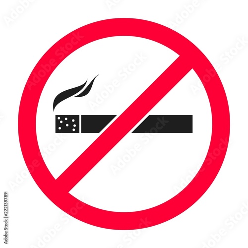 No smoking sign in red color - illustration