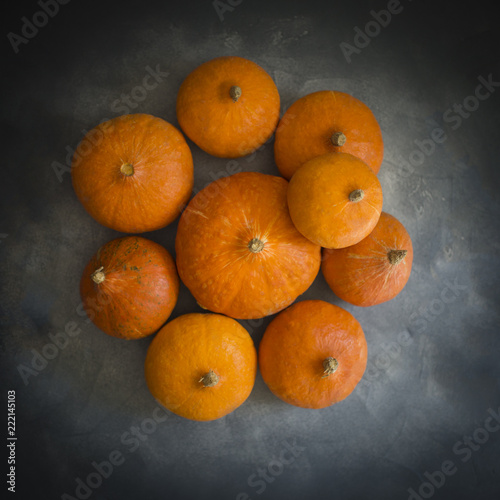 Orange pumpkins on a white background