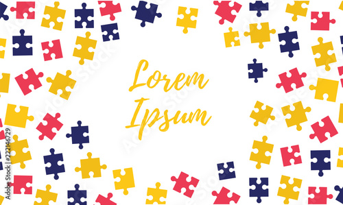 Puzzle pieces banner design template. Game Background . symbol of logic and Smart