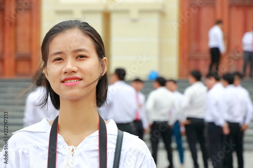 woman traveling to Thanh Hoa , Vietnam