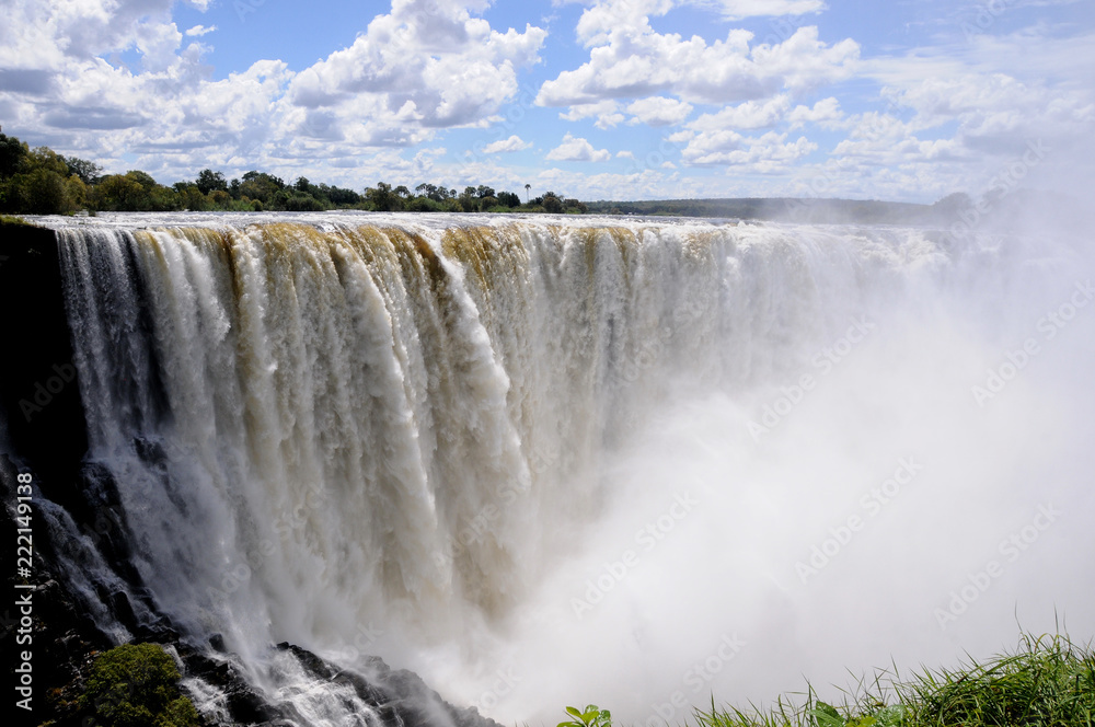 Victoria Falls waterfall between Zambia and Zimbabwe Victoria Falls waterfall between Zambia and Zimbabwe