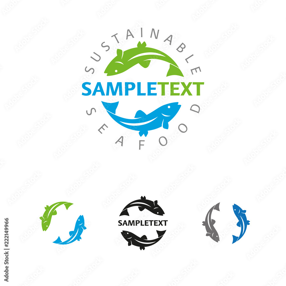 Seafood company vector logo template Seafood company vector logo template