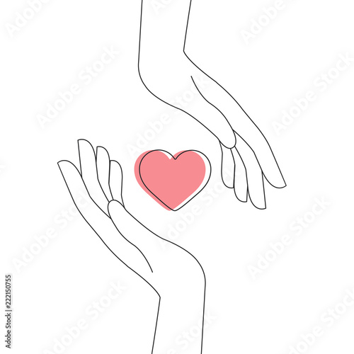 A vector illustration that symbolizes kindness, positive and love. Charity. Romantic. 