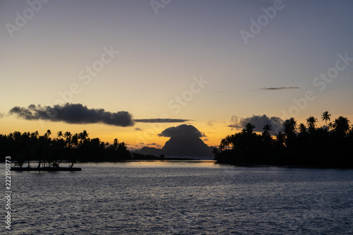 Wonderful sunset in bora bora french polynesia photo