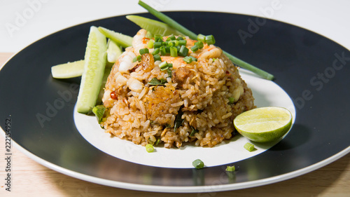 food shrimp fried rice and vegetables