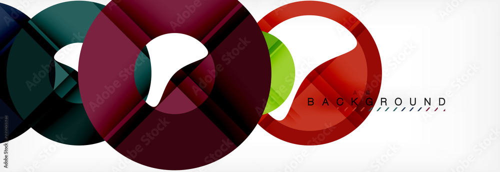 Colorful rings on grey background, modern geometric pattern design. Vector business or technology presentation design template, brochure or flyer pattern, or geometric web banner Colorful rings on grey background, modern geometric pattern design. Vector business or technology presentation design template, brochure or flyer pattern, or geometric web banner