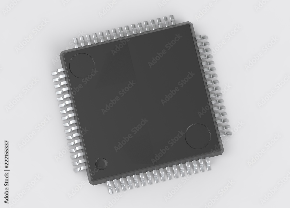Electrionic Circuit Chip Package LQFP 3d illustration Electrionic Circuit Chip Package LQFP 3d illustration