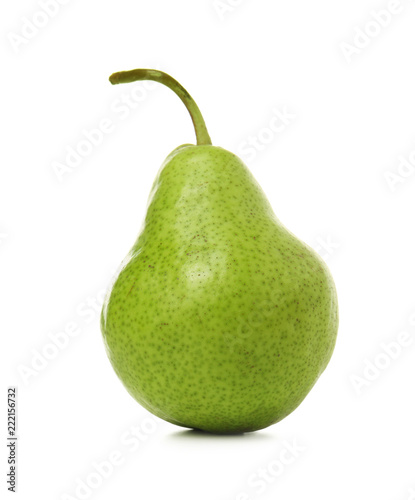 Ripe pear on white background