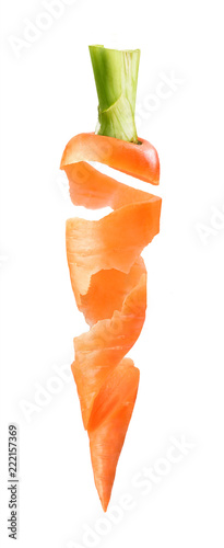 carrots skin on white background